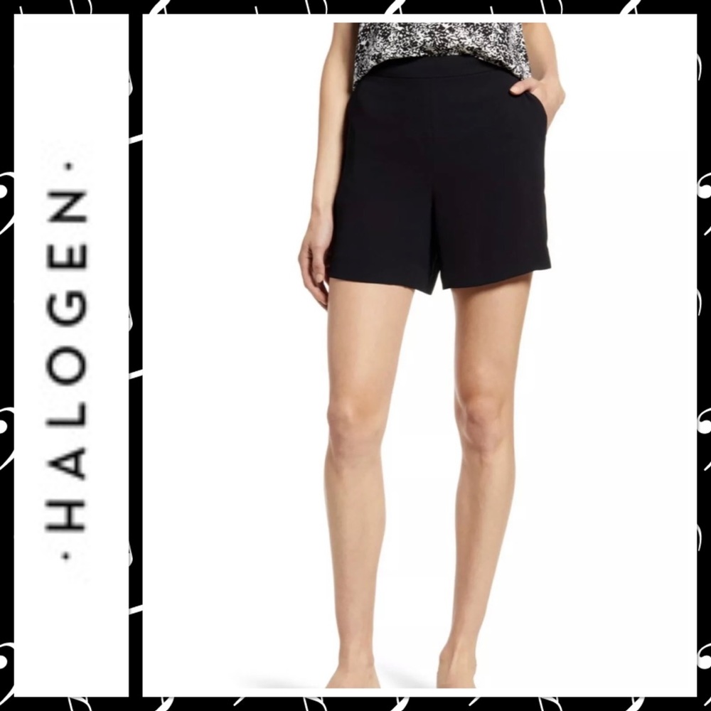 Halogen Soft Black Elastic Waist Pull-On Shorts